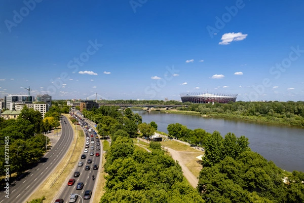 Obraz Drone View of Warsaw, Poland