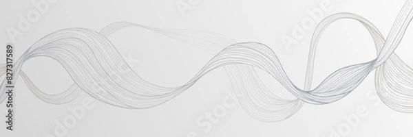 Fototapeta Abstract flowing silver waves on grey background. Line art design elements. Elements for design.Best for deign invitation, packaging design, wall art, banner or cover. Vector illustration.