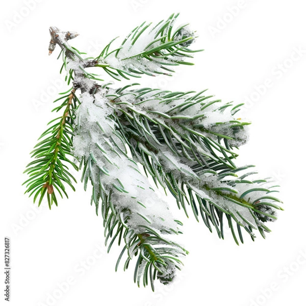 Obraz christmas tree branch with snow