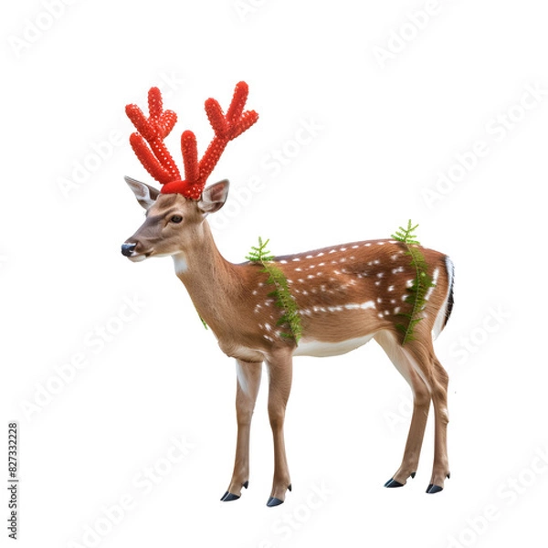 Obraz christmas deer on white