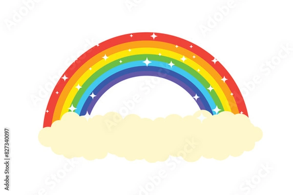 Fototapeta Süßer Regenbogen mit Wolken