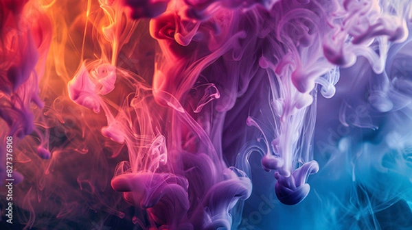 Fototapeta A colorful explosion of smoke and fire, with a mix of purple, blue