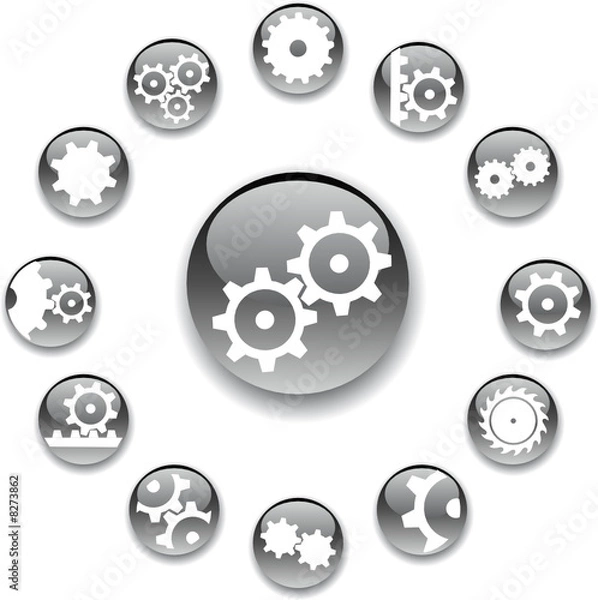 Fototapeta Set buttons. Gears  