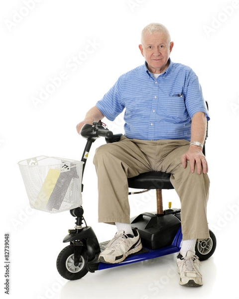 Obraz Happy Senior on His Scooter