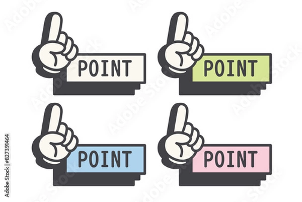 Fototapeta イラスト素材：ポイント,吹き出し,重要,指差,手,チェック,注目,注意	
