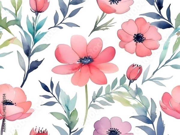 Fototapeta Watercolor Flower Background Illustration Art