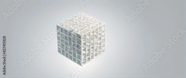 Fototapeta cube made from White particles