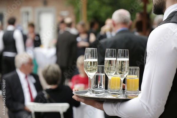 Fototapeta Sektempfang bei einer Hochzeit