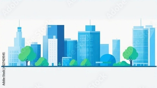 Fototapeta city skyline vector illustration