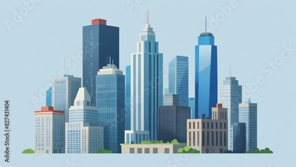 Fototapeta city skyline vector illustration