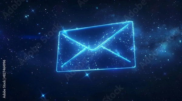Fototapeta E-Mail  Glowing Digital Envelope Shining in the Starry Night Sky Symbolizing Exciting Announcement