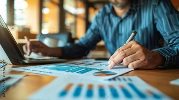 Fototapeta Wealth Management: Capture a wealth management advisor consulting with a high-net-worth client, discussing asset allocation.