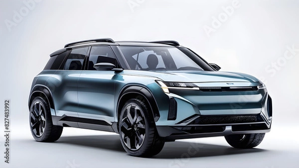 Obraz 3d rendering future electric vehicle concept car