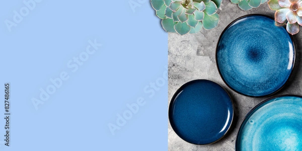 Fototapeta Teller Banner blau