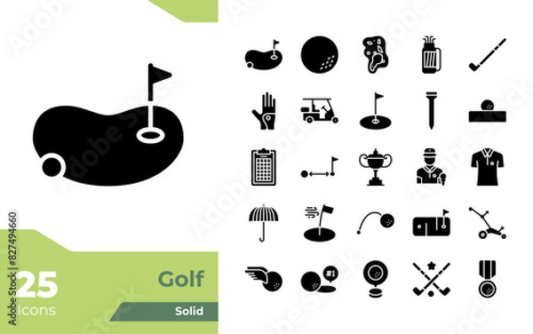 Fototapeta Golf Solid Icons