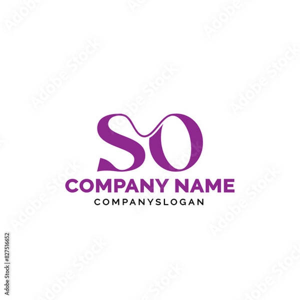 Obraz Letter SO logo design, vector logo design, illustration 
