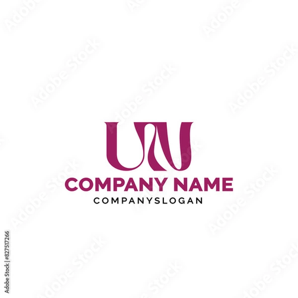 Obraz Letter UN logo design, vector logo design, illustration 