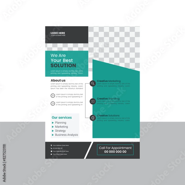 Fototapeta Flyer design with A4 size or business layout design.