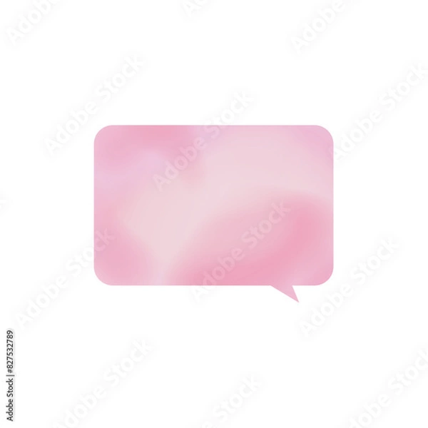 Fototapeta ピンク色長方形吹き出し_水彩風_右向き単品