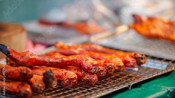 Fototapeta Food from the market is sold on the streets where people pass by. It is easy to buy and the price is cheap.