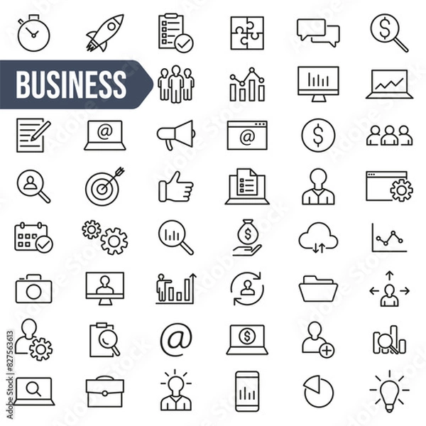 Fototapeta Business icon. Business icon set. Linear style.
