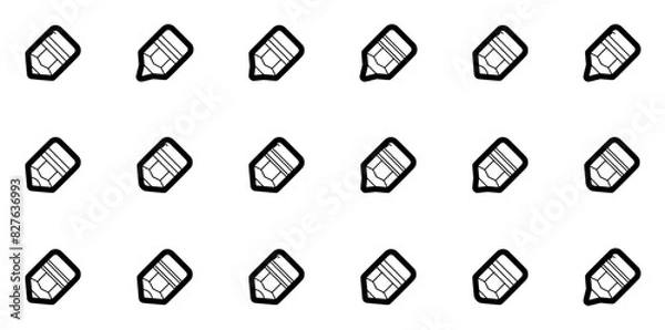 Obraz Set Of Linear Pencils Icons Collection Isolated Silhouette Solid Icons Including Edit,Pencil,Square Stroke Icon Collection. Vector Illustration