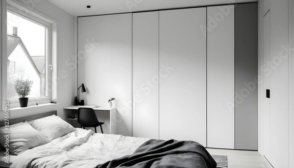 Obraz Scandinavian bedroom interior design bedroom