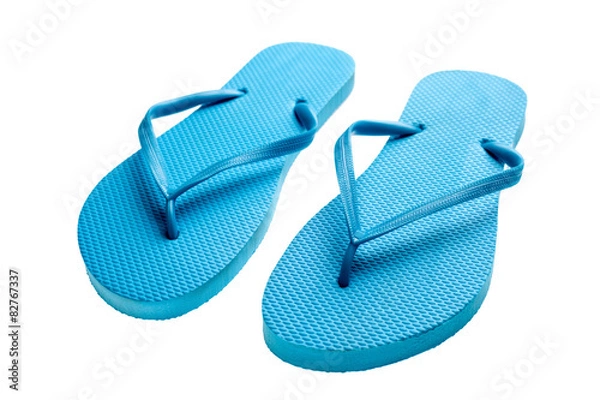 Fototapeta Blue flip-flops isolated