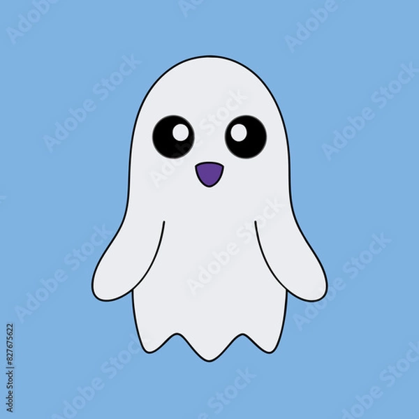 Fototapeta Cute Halloween ghost vector illustration