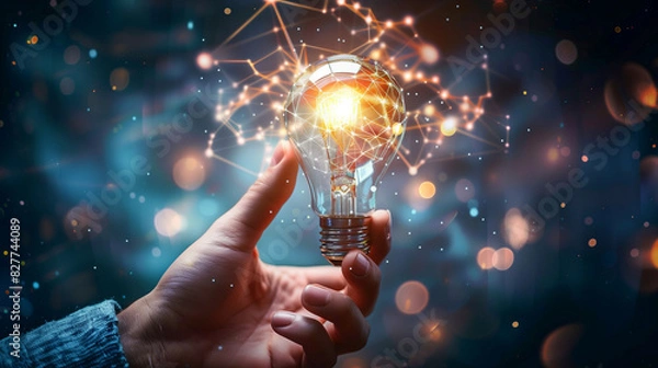 Fototapeta The company uses the latest technological advancements to optimize its business processes and achieve success.