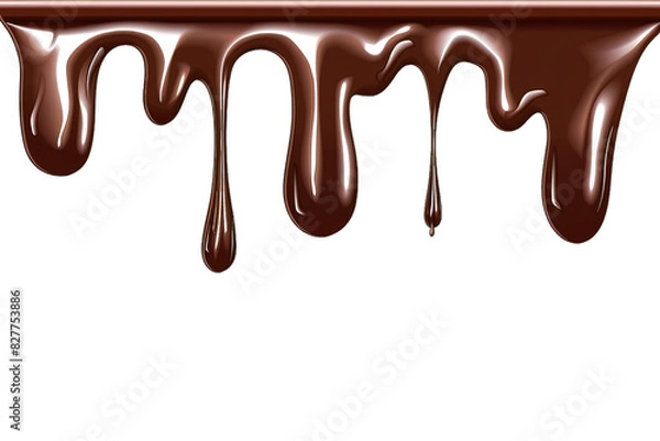 Fototapeta melted chocolate effect isolated on transparent background ,chocolate melts down ,generative ai