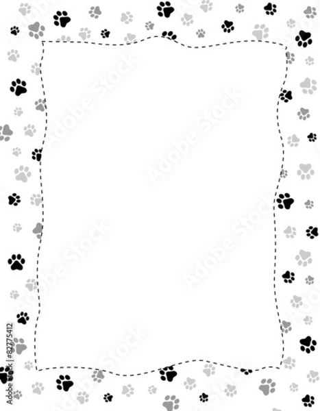 Fototapeta Paw prints frame