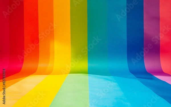 Obraz Solid rainbow-colored pride background with open copyspace for messages.