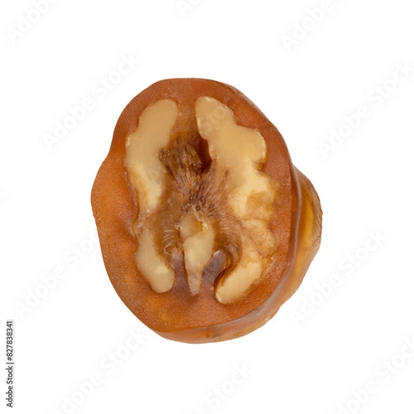 Obraz Walnut sausage one on white background