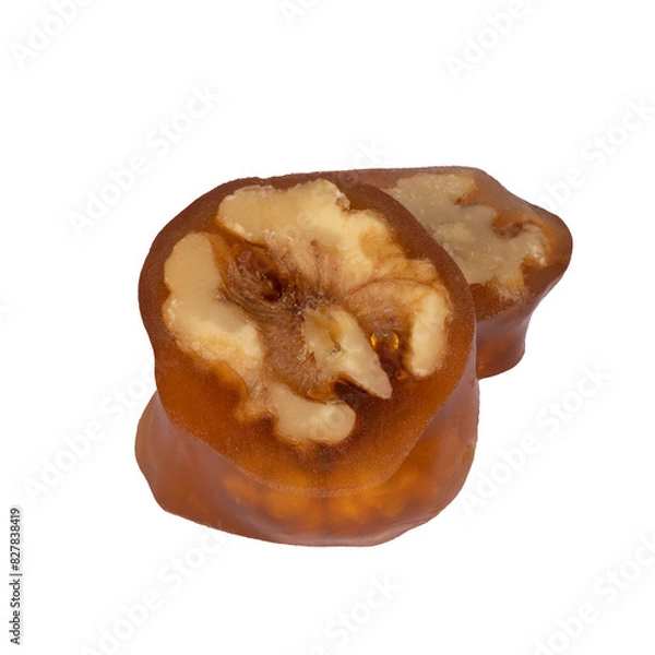 Obraz Walnut sausage sliced on transparent background