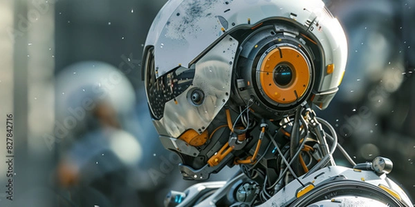 Fototapeta Cyborg robots futuristic mechanics	
