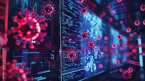 Fototapeta Computer Virus and Malware Infestation