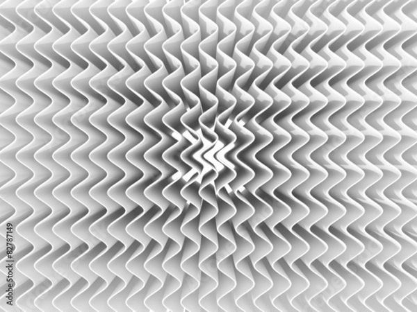 Fototapeta White abstract wave background. One light source, soft shadows