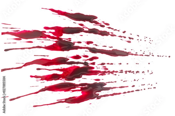 Fototapeta Blood splatter Isolated on A Transparent Background