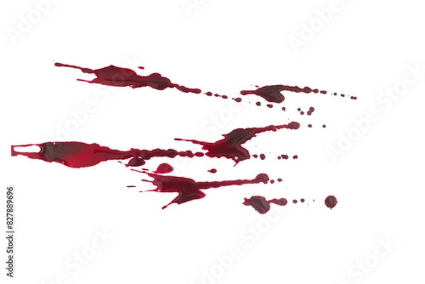 Fototapeta red paint splatter Isolated on A Transparent Background