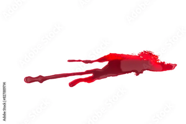 Fototapeta Red paint stroke texture Isolated on A Transparent Background