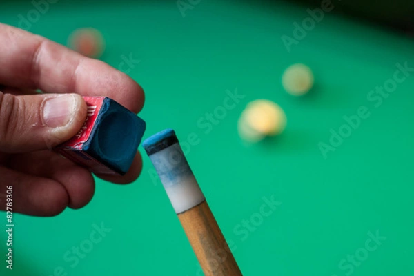 Fototapeta Billardkreide und Queue