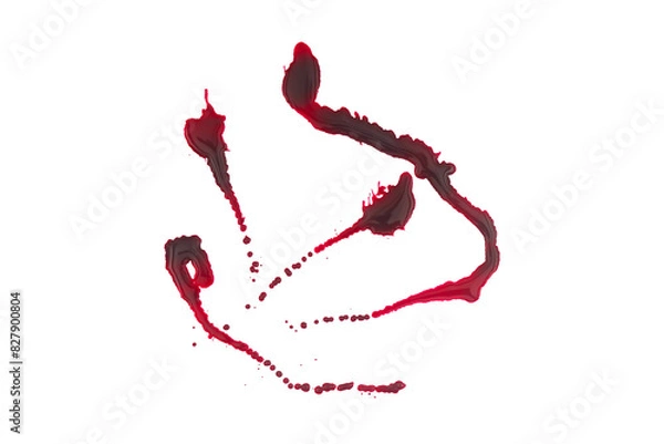 Fototapeta red nectar concentration splash on floor after bottle broken Isolated on A Transparent Background