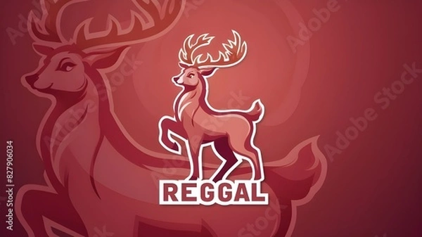 Fototapeta Elegant Deer Mascot Design
