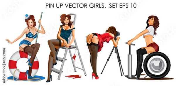 Obraz Vector collection ofpin up girls