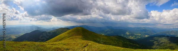 Obraz Panoramic sunrays mountains