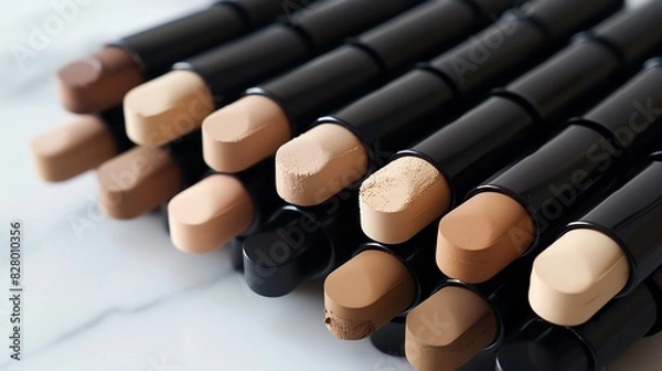 Fototapeta A collection of contour sticks with different undertones