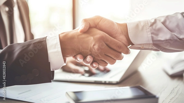 Fototapeta 握手を交わすビジネスマン