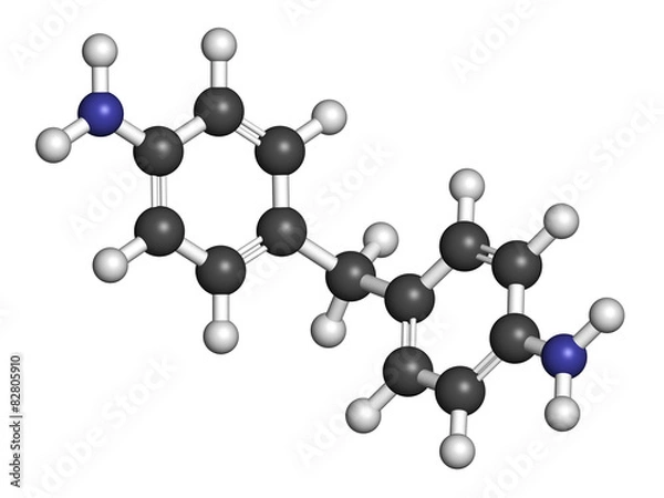 Obraz 4,4'-methylenedianiline (methylenedianiline, MDA) molecule. 