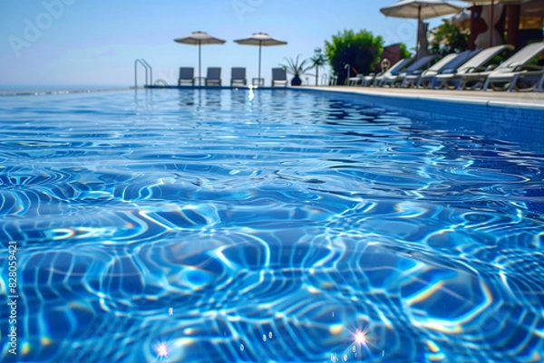 Fototapeta Luxurious Poolside View